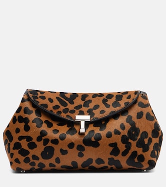 T-Lock Mini leopard-print calf hair clutch | Toteme