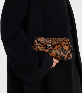 T-Lock Mini leopard-print calf hair clutch | Toteme