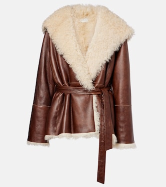 Shearling-trimmed leather jacket | Magda Butrym