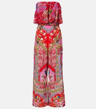 Embellished printed silk crêpe jumpsuit | Camilla