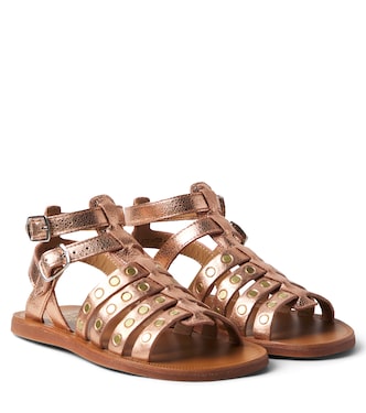 Plagette Stud leather gladiator sandals | Pom d'Api