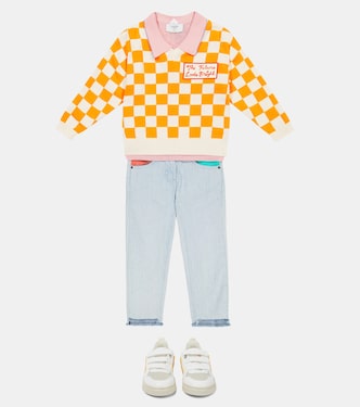 Pull en coton à carreaux | Mini Rodini