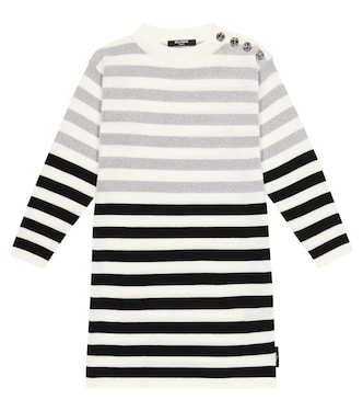 Striped wool-blend dress | Balmain Kids