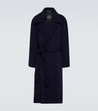 Cappotto in cashmere e lana con cintura | Balenciaga