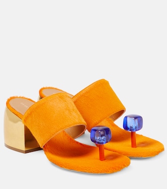 Verzierte Sandalen aus Kalbshaar | Dries Van Noten