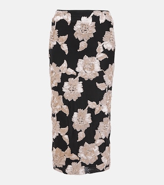 Floral mesh midi skirt | Rotate
