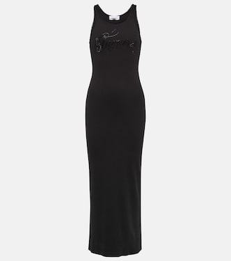 Logo cotton-blend maxi dress | Blumarine