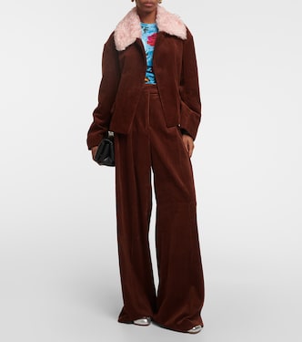 Corduroy and faux fur jacket | Dries Van Noten