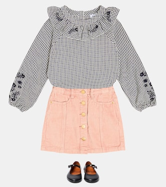 Embroidered checked blouse | Tartine et Chocolat