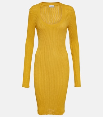Vestido midi de mezcla de lana | Burberry