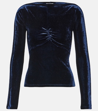 Ruched off-shoulder velvet top  | Rabanne