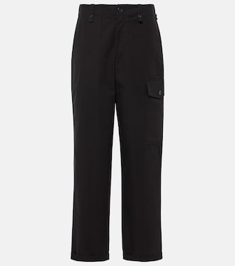 Pantalones rectos Octavia White Label de algodón y lino | Proenza Schouler