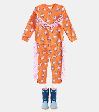 Sudadera de algodón estampada con flecos | Stella McCartney Kids