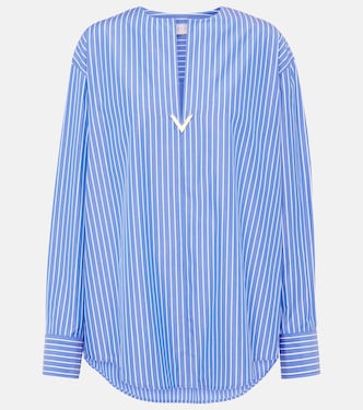 VGold striped cotton poplin blouse | Valentino