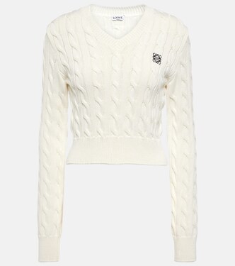 Anagram cable-knit cotton sweater | Loewe