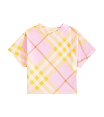 T-shirt in cotone Burberry Check | Burberry Kids