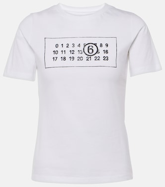 Camiseta de jersey de algodón estampada | MM6 Maison Margiela