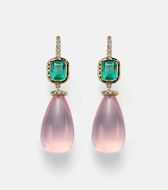 Orecchini Rose Garden in oro 18kt con pietre preziose | Octavia Elizabeth