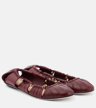 Luna cutout leather ballet flats | Chloé