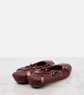 Luna cutout leather ballet flats | Chloé