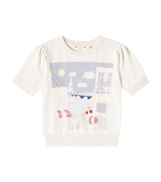 Pullover Elvira in jacquard di cotone | Bonpoint