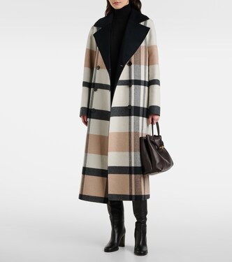 Merton checked reversible wool wrap coat | Joseph