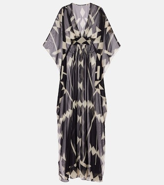 Vestido largo de georgette estampado | Johanna Ortiz