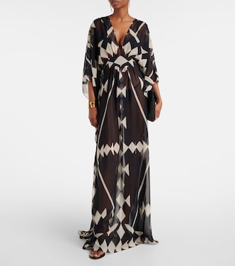 Printed georgette maxi dress | Johanna Ortiz