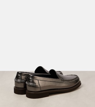 Loafers aus Metallic-Leder | Brunello Cucinelli