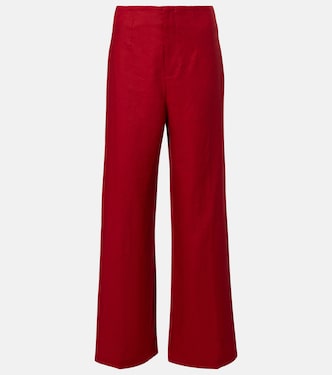 Isabel high-rise linen straight pants | Faithfull
