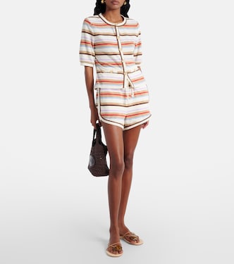 Mulberry striped cotton-blend shorts | Veronica Beard