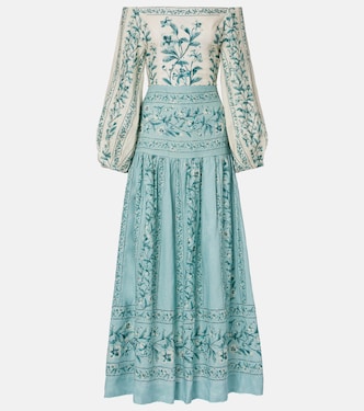 Senlis off-shoulder linen maxi dress | Agua by Agua Bendita