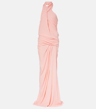 Draped cotton-blend jersey maxi dress | Entire Studios