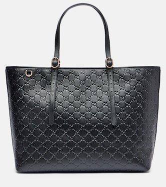 GG Emblem Large leather tote bag | Gucci