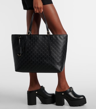 GG Emblem Large leather tote bag | Gucci