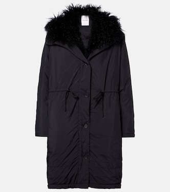 Hooded shearling-trimmed down coat | Yves Salomon