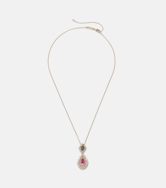 18kt gold pendant necklace with gemstones | Suzanne Kalan