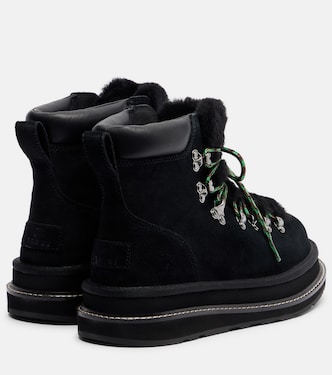x UGG suede and shearling hiking boots | Sacai