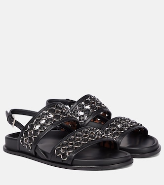 Embellished leather sandals | Alaïa