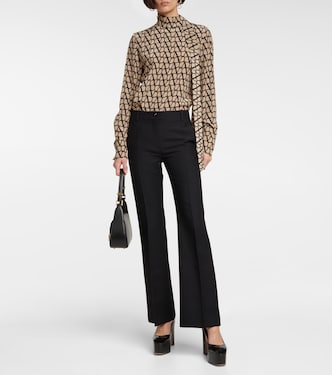 High-rise wool and silk pants | Valentino