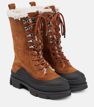 Aldea shearling-lined suede hiking boots | Jimmy Choo
