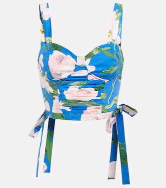 Crop top en mezcla de algodón floral | Carolina Herrera