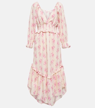Robe midi Firefly en coton à fleurs | LoveShackFancy