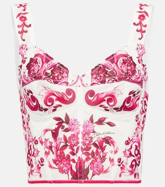 Bustier con stampa Majolica | Dolce&Gabbana
