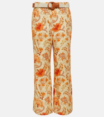 Pantalones flared Junie cropped de lino  | Zimmermann