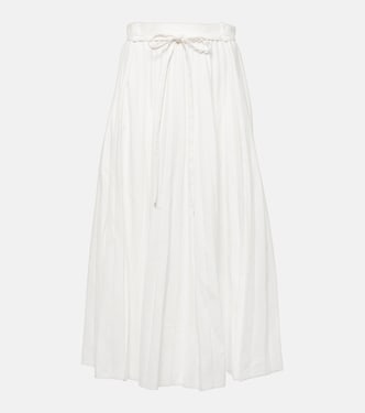 Plissé linen and cotton-blend midi skirt | Joseph