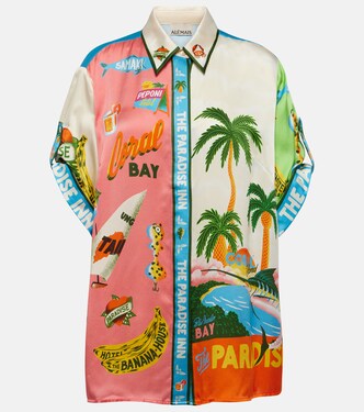 Bedrucktes Hemd Paradiso aus Seide | Alémais