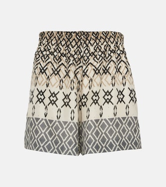 Shorts in seta con stampa | Brunello Cucinelli