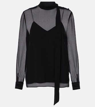 Blusa in georgette di seta | Gucci