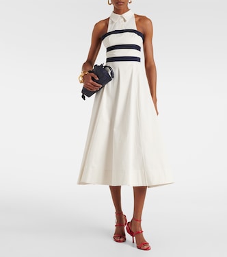 Captain striped cotton chino midi dress | Staud
